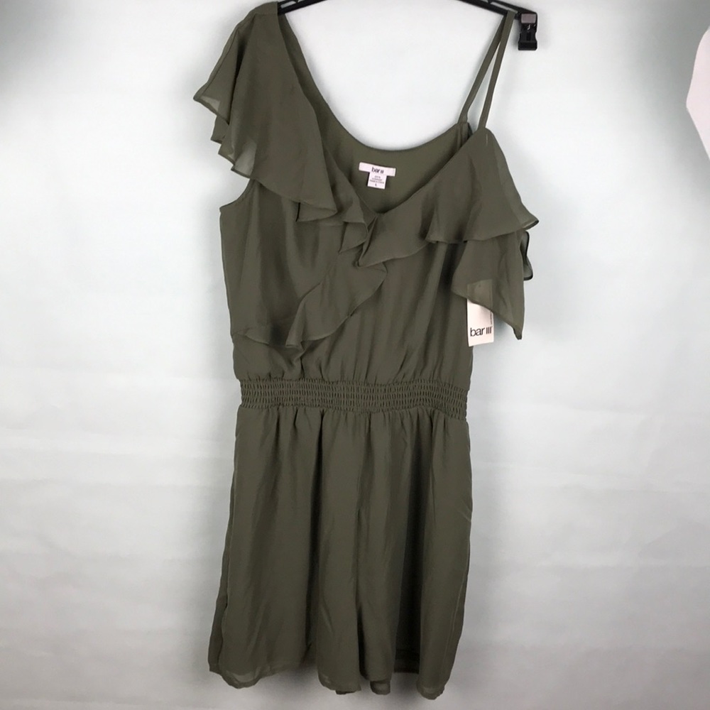 NWT Macy's asymmetric khaki Jumpsuit Romper